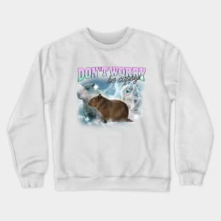 Cabybara Vintage 90s Bootleg Style T-Shirt, don't worry be cappy Shirt, Funny Capybara Meme Crewneck Sweatshirt